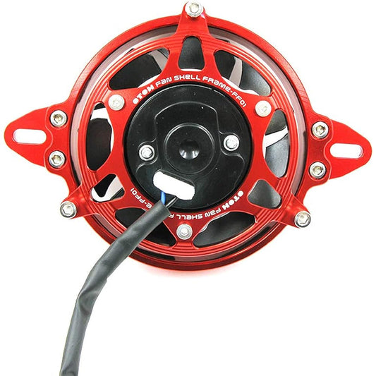 OTOM Oil Cooler Water Cooler Electric Radiator Cooling Fan for 150cc 200cc 250cc Dirt Pit Bike Motorcycle ATV Quad Motocross (Red Set)