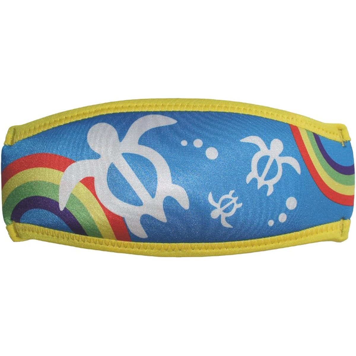 SeaCanary Snorkeling Diving Mask Strap Cover Rainbow Honu Blue