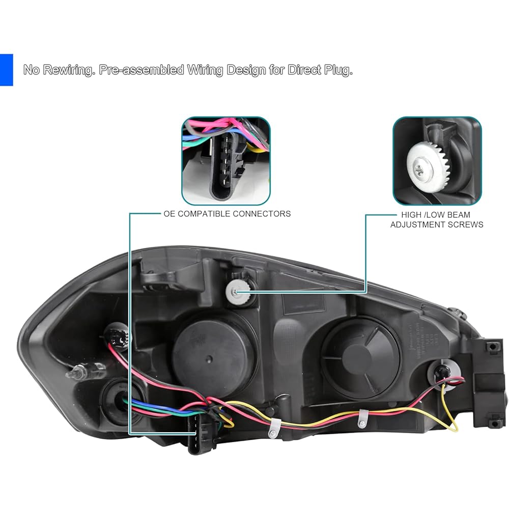Spec-D Tuning 2LH-IPA06JM-V2-RS Black Headlight (Europe)