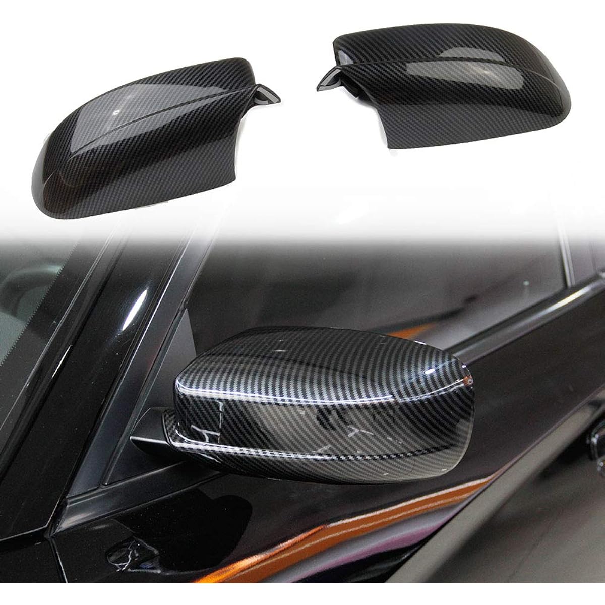 CROSSELEC Carbon Fiber Side Door Miller Cover Molding Trim DODGE CHARGER 2011 Chrysler 300C 2011-2022 (Carbon Fiber Pattern)