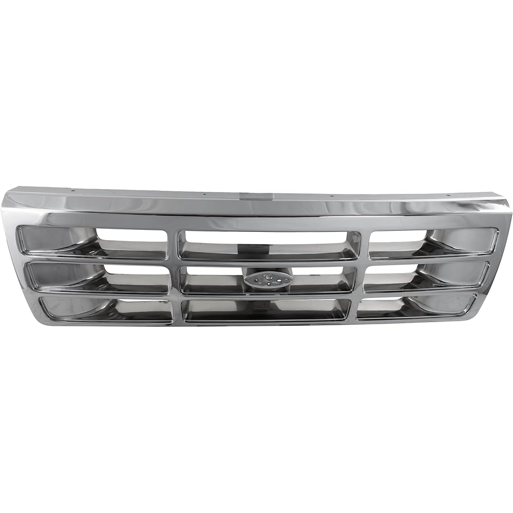 Evan Fisher EVA17772011239 GRILLE Ford F Series 92 - 97 Plastic Chrome Shell W /Gray Insert Replaces PartsLink # FO1200173