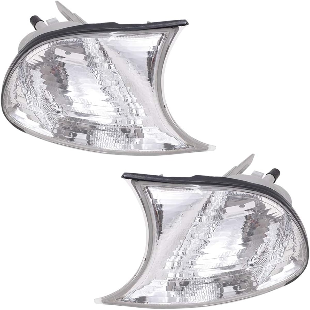 Autoandart BROCK replacement driver and passenger seat Signal corner marker light lamp clear lens 1999-2001 3 Series E46 Coupe & Convertible compatible 63126904307 63126904308