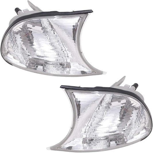 Autoandart BROCK replacement driver and passenger seat Signal corner marker light lamp clear lens 1999-2001 3 Series E46 Coupe & Convertible compatible 63126904307 63126904308