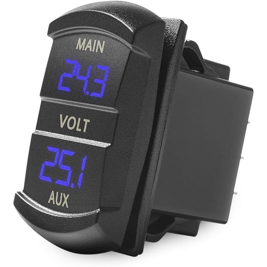 MICTUNING LED Digital Display Voltage Meter, Recessed Double Voltage Meter, Bike Car Marine Etc