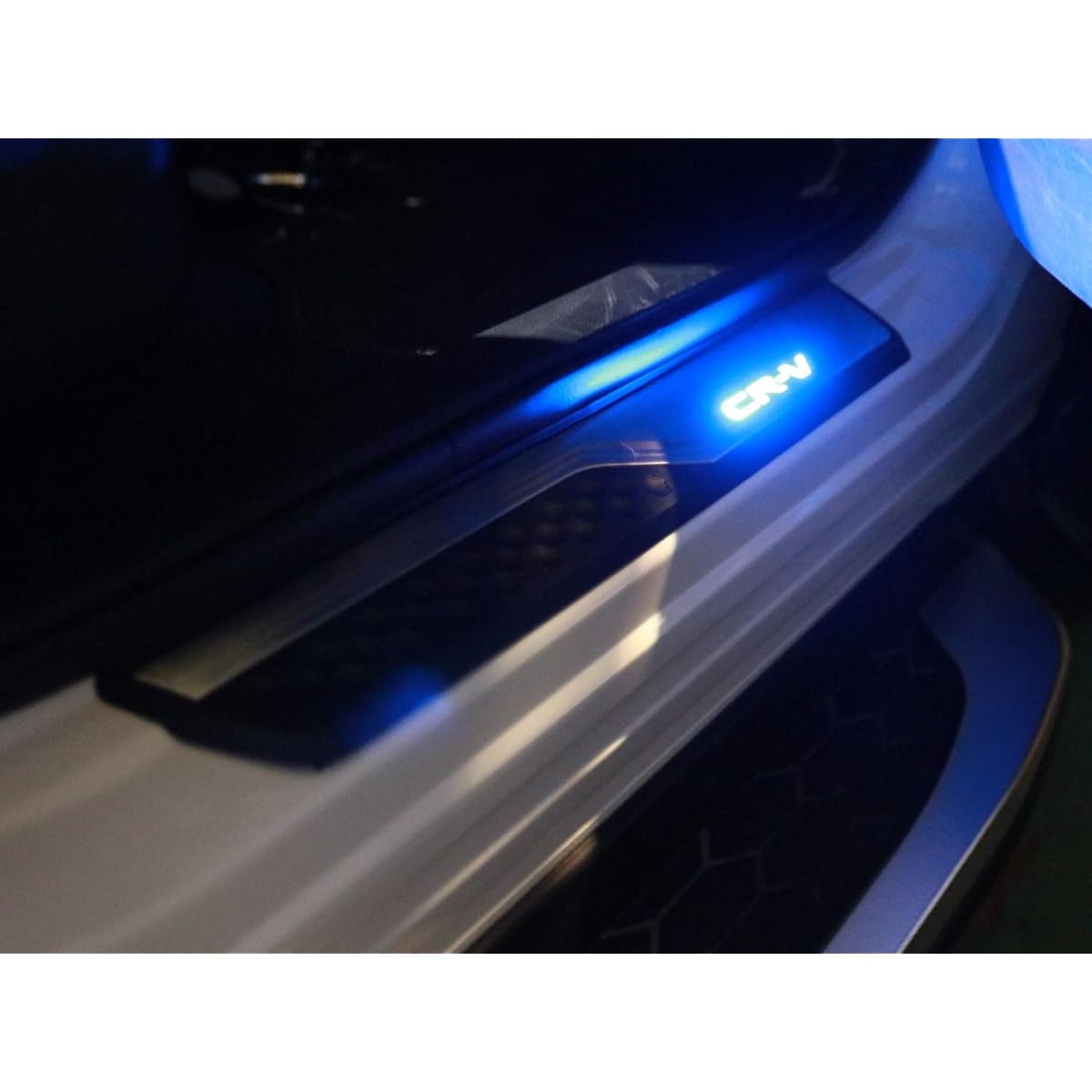 COLLINS PLUS CR-V RW Series RT Series LED Specifications Blue LED Scuff Plate Side Step Garnish Front Rear Parts Accessory Silver Honda CRV RW1 RW2 RT5 RT6
