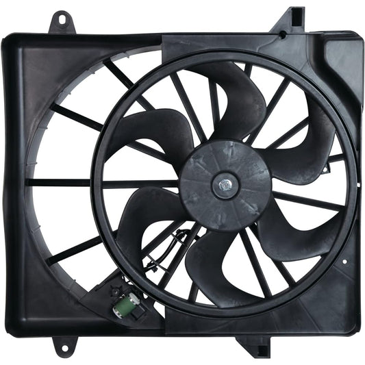 TYC 621940 JEEP LIBERTY replacement radiator/condenser cooling fan alignment