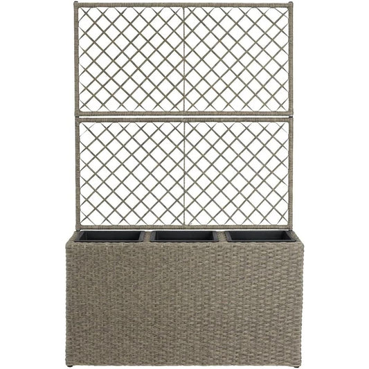 Living Out [2-Connect] Danish Design Rattan Planter Box Width 83 x Depth 29.5 x Height 130.5cm Fence Blindfold Stylish Planter Cover Pot Cover Danish Design