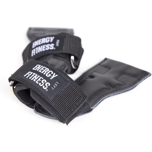 ENERGYFITNESS Power Grip Muscle Training Pull-up Wrist Wrap Japanese Brand Dumbbell Weight Training Gloves Chinning Grip Support Gloves Wrist Strap Beginner Genuine Leather Left and Right Set Black