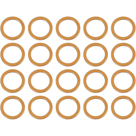 F FIERCE CYCLE 20pcs 25mm ID 33mm OD Motorcycle Exhaust Muffler Pipe Gasket Copper Color for Jiangling JH70 100 110 125 150CC