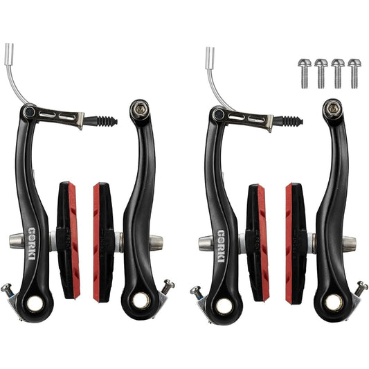 Corki Cycles Linear Mountain Bike V Brake Set Front and Rear 2 Pairs - 55mm and 70mm Brake Pads