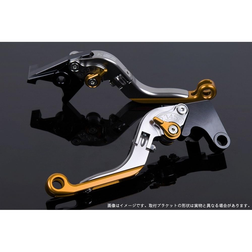 SSK Foldable Extension Adjustment Lever Clutch & Brake Set Lever Body: Titanium Adjustment: Gold Extension: Gold (YZF-R25/YZF-R3 2015-)(MT-25/MT-03 2016-) YA0406049-GD-GD