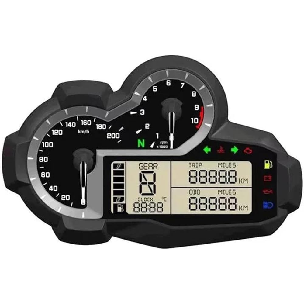 LED Indicator Odometer 20000rpm Motorcycle Universal LCD Digital Speedometer N1-6 Odometer Tachometer Bike Fuel Meter Water Temperature Gauge