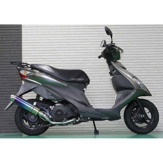 Realspeed Suzuki 09 Address V125S/V125G (CF4EA/CF4MA) Bike Muffler (O2 Sensor Compatible) Fourze Titanium Blue Color Muffler RSP-FOU-404