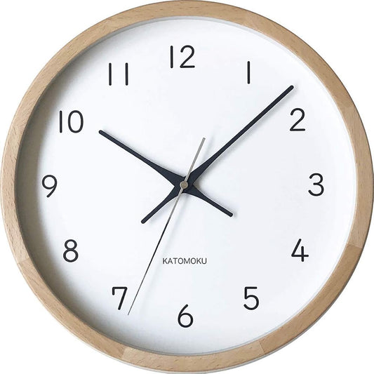 KATOMOKU muku clock 13 natural radio clock continuous second hand km-104NARCS φ306mm (SKP radio clock)