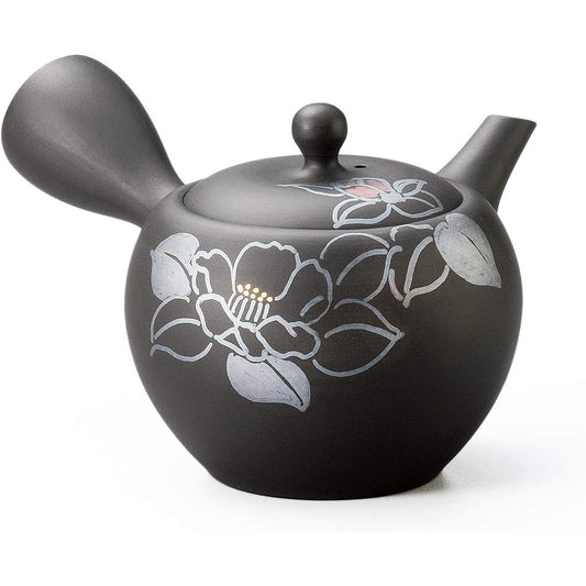 Tokoname ware Shokei Maru camellia painting teapot F230