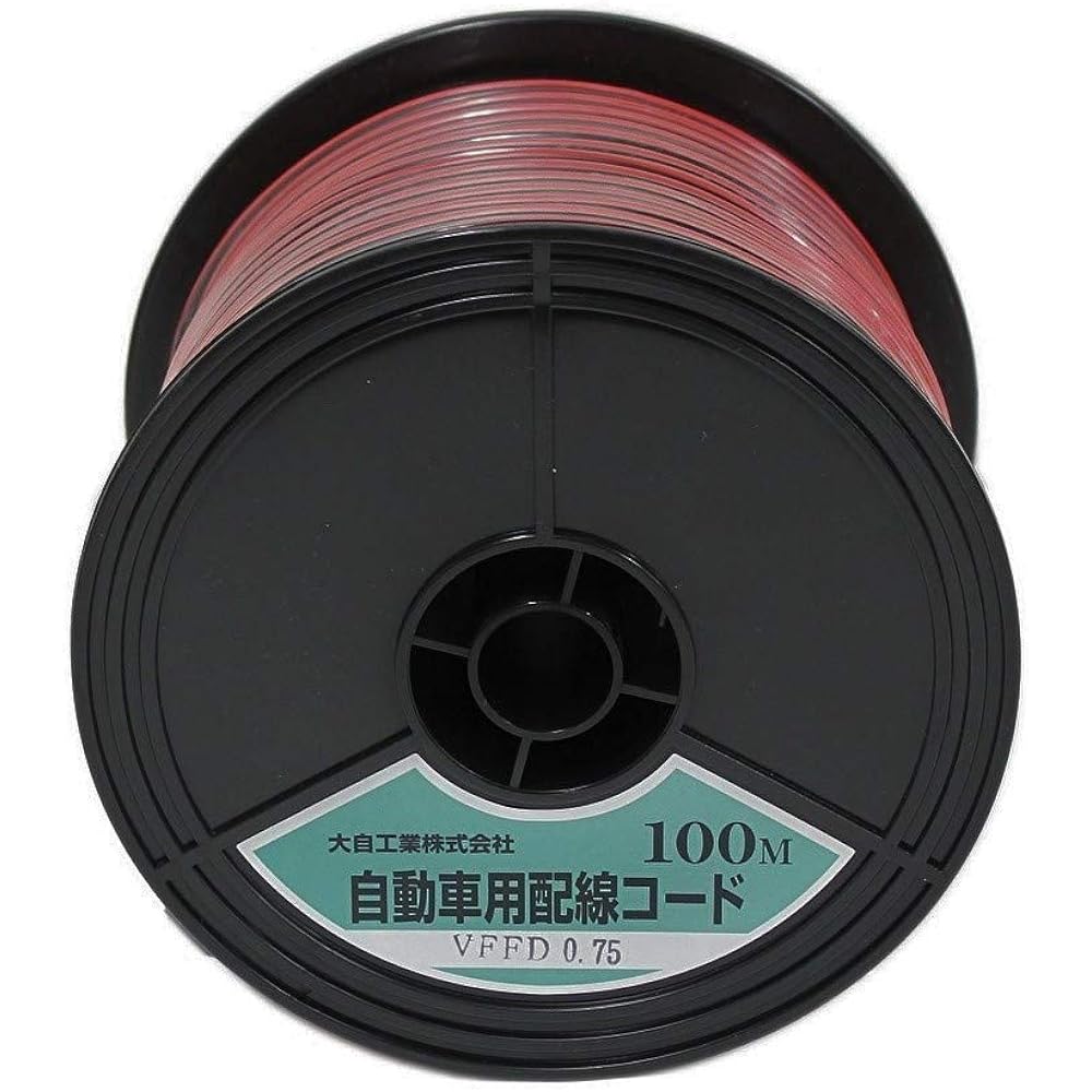 Meltec Automotive wiring double cord (parallel wire) VFFD0.75 square mm Red/Black 100m spool winding Meltec Daiji Industries VFFD0.75-R/BK-100