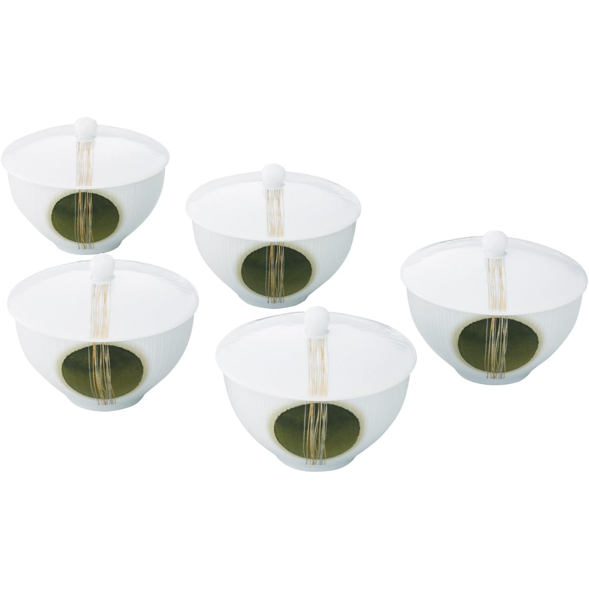 Noritake Pumping Tea Cup with Lid Set 160cc Evergreen 5 Pieces Fine Porcelain F10366/1658