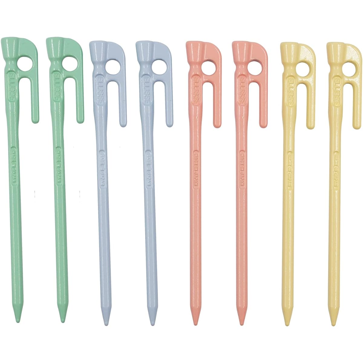 ELLISSE Forged Peg Elisse Stake 18cm Set of 8 Powder Baked Paint MADE IN JAPAN (Pastel Color Set)