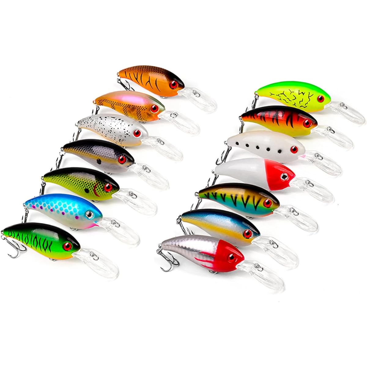 Minnow lure set crankbait fishing hard bait treble hook swimbait boat topwater lure for trout bass perch