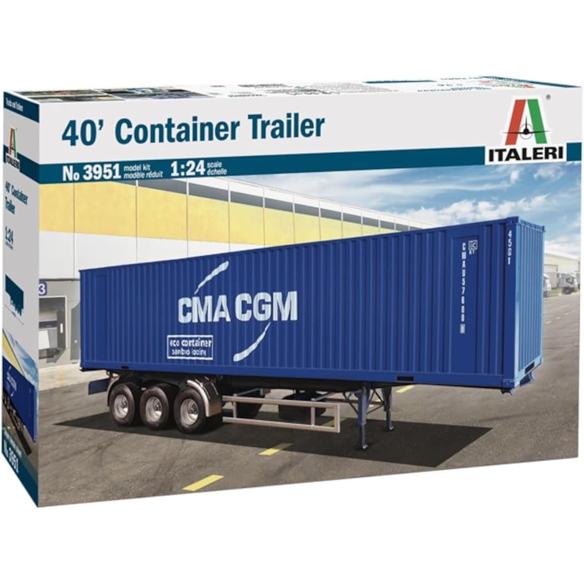 Platz Italeri 1/24 40ft Container Trailer Plastic Model IT3951