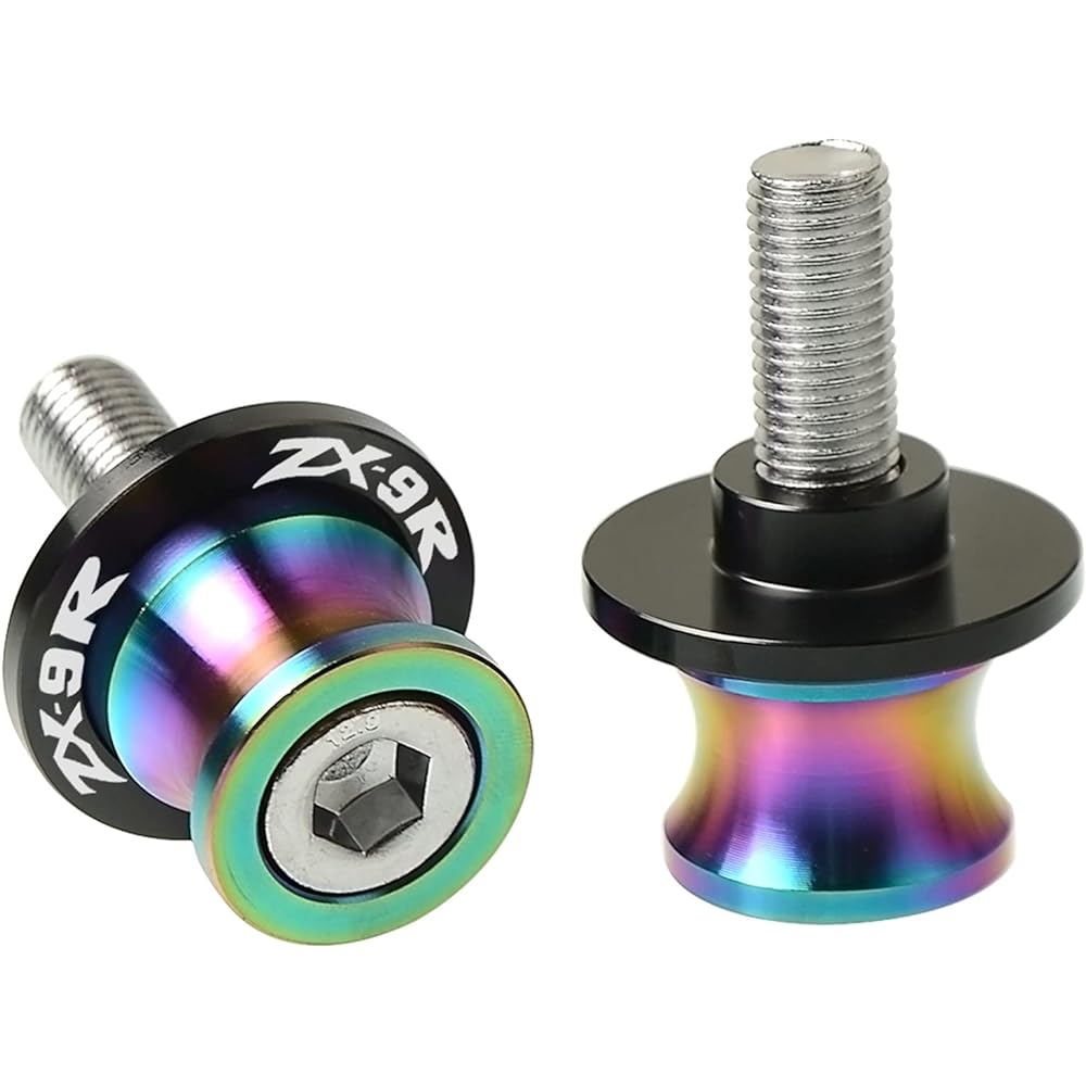 Stand Screw Slider Swing Arm Stand Screw Motorcycle Swing Arm Spool Slider Bobbin Suitable for Kawasaki ZX9R ZX-9R ZX 9R 1998 1999 2000 2001 2002 2003 (Color: 6mm multicolor)