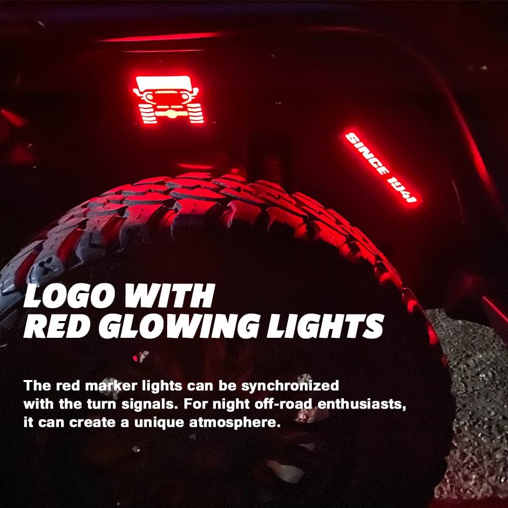 JROAD Inner Fender Front Fender Liner Jeep Wrangler JK JKU Aluminum LED LED Light with 4 pieces 2007-2018 Wrangler Accessories JK JKU Sports Sahara Rubicon 2/4 door