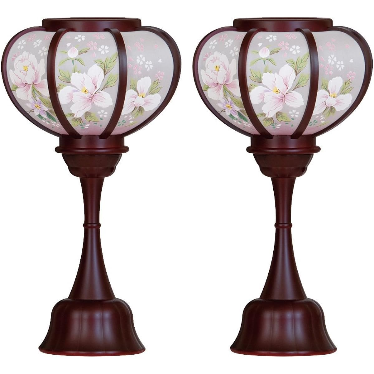 Kyoto Buddhist Altar Hayashi Bon Lantern Mini Reizen Lantern [Pair of] Honoka LED Cordless Height 27cm (Reimen Lantern) Bon Lantern Obon Lantern