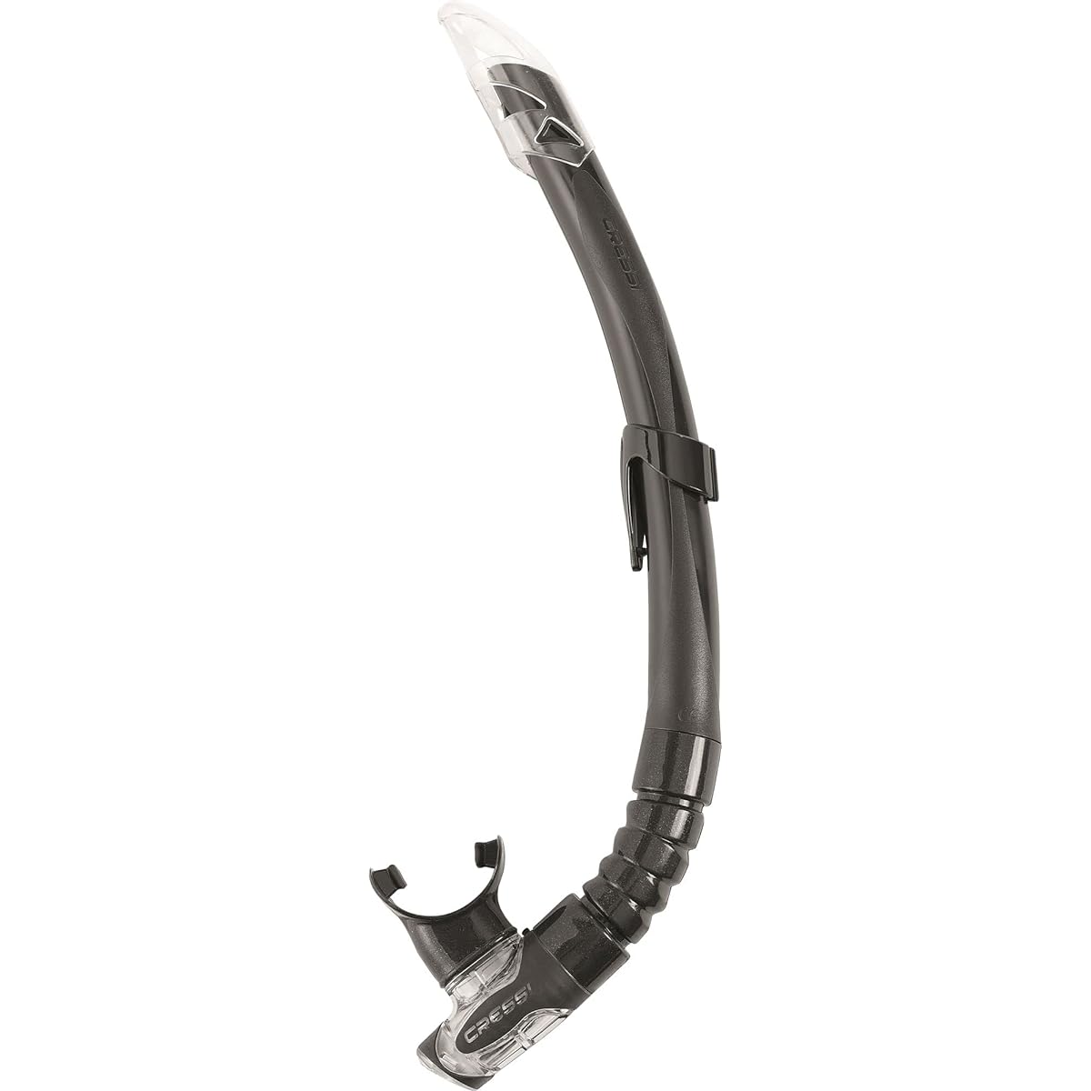 CRESSI Scuba Snorkeling Snorkel [GAMMA] Splash Guard Soft Silicone Mouthpiece with Drain Valve [Genuine Product]