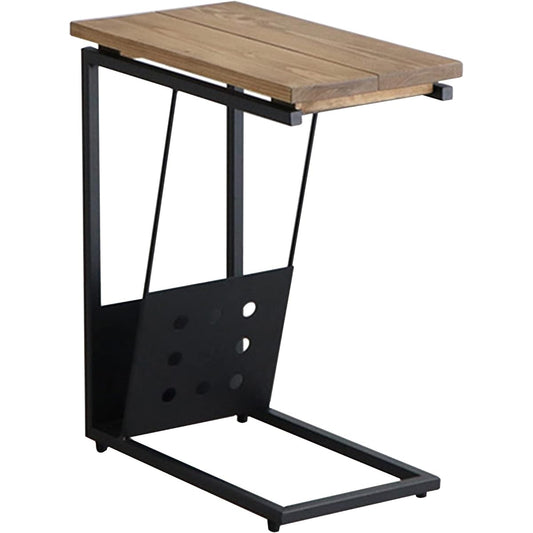 Tohma Side Table Width 24cm Brown Solid Pine Steel Legs With 375154