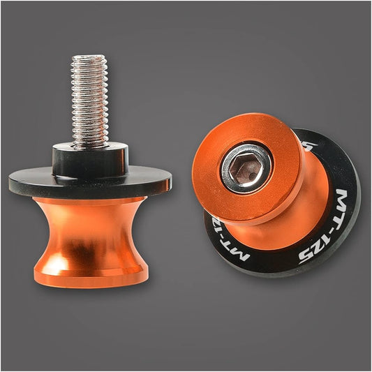 Swing Arm Spool Stand Screw Slider For YA-MA-HA MT125 MT 125 MT-125 2015 2016 2017 2018 2019 2020 Motorcycle Accessories CNC Swing Arm Slider Spool Stand Screw 6MM (Color: Orange)