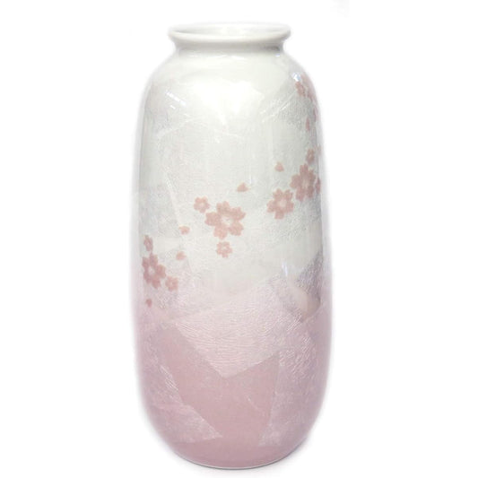 Kutani Ware No. 8 Vase Ginsai Sakura