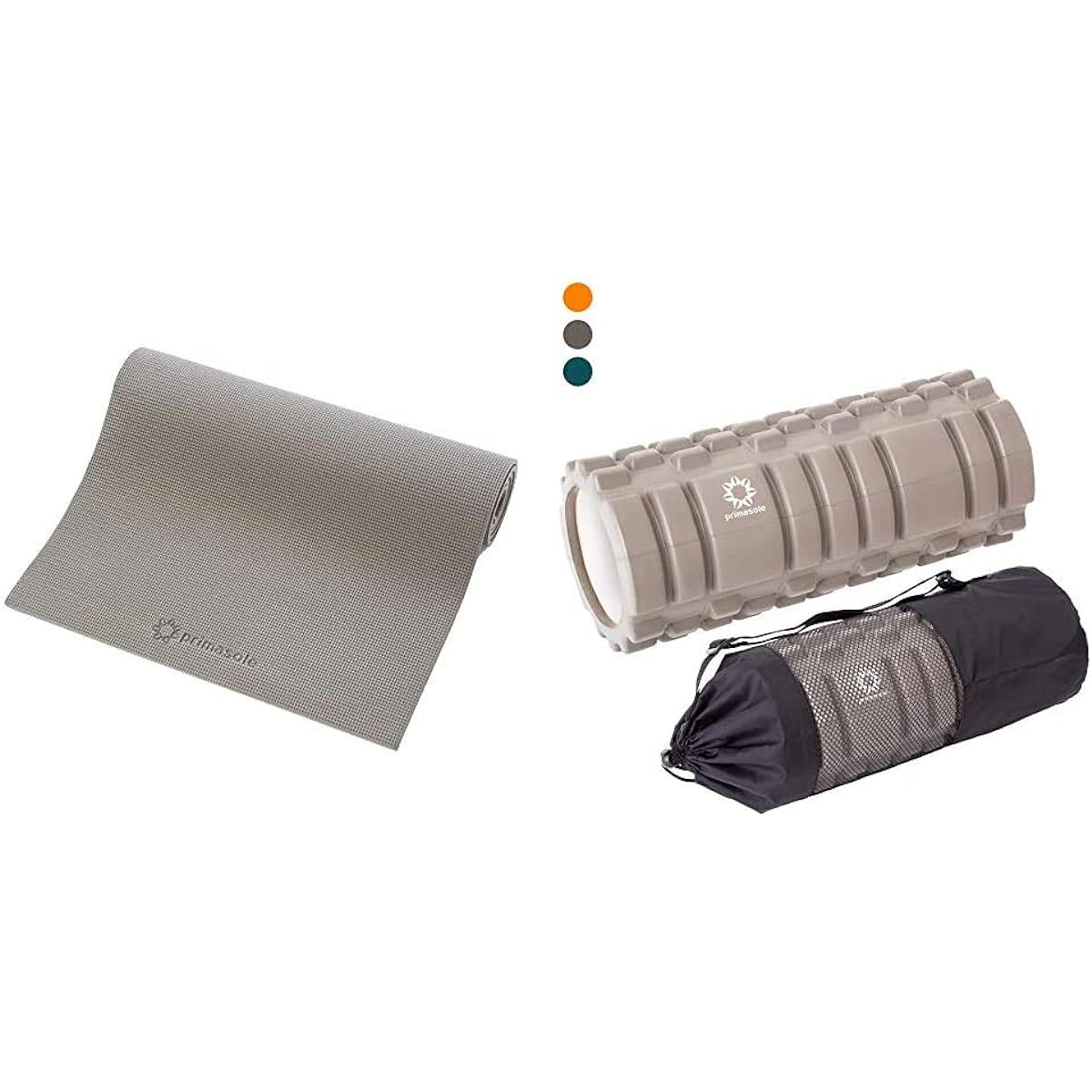 Primasole Yoga Mat 8mm Earth Brown with Storage Case Fitness Pilates PSS91NH009 & Foam Roller [Earth Brown] Load Capacity 200kg PSS91NH033 Earth Brown [Set Purchase]