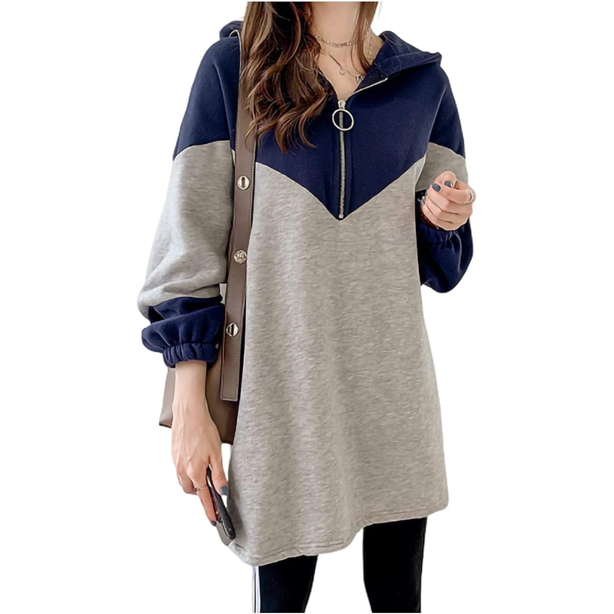 [Meluse] Our original improved bicolor hoodie, material, sweatshirt, long, zip-up, long sleeve, plain, spring, autumn, winter, women's