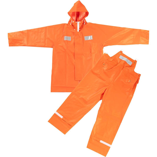 Nihon Kyumei Kigu Work Lifesaving Jacket, Small and Inflatable, Pants Inner Layer N Type, Outerwear Set, Orange, Free Size