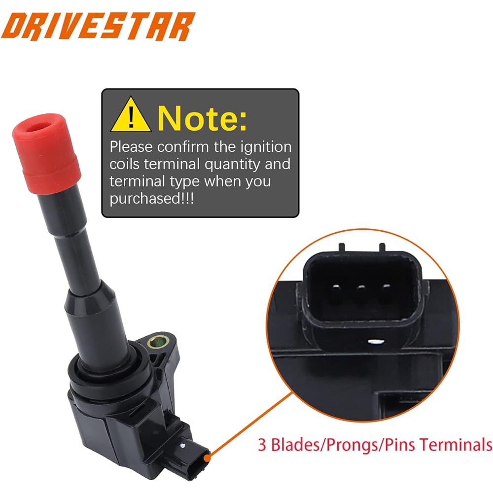 DRIVESTAR UF374 X 4 OE-Quality set 4 New ignition coil only Honda Civic 1.3L