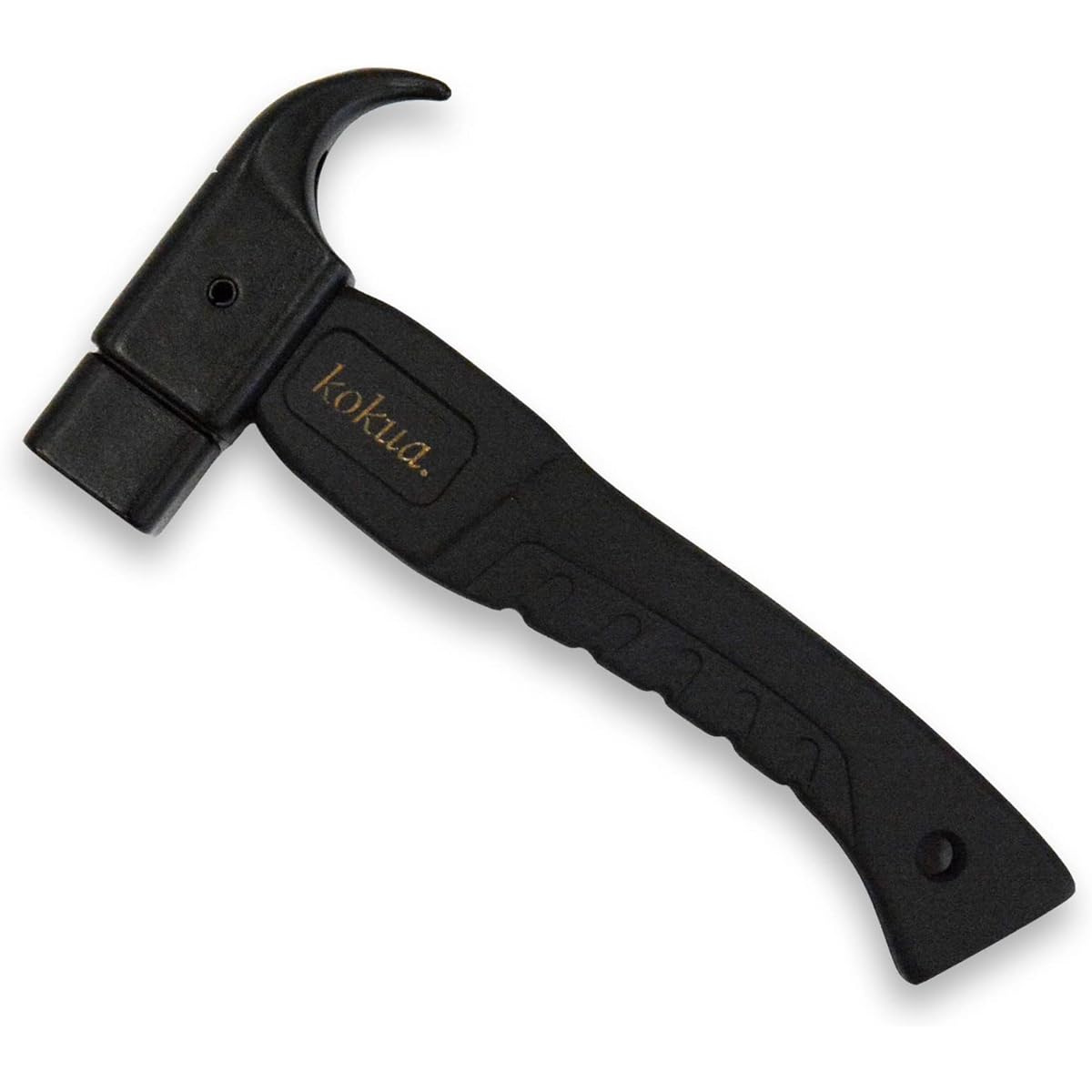 [kokua] Peg Hammer Camp Hammer Lightweight Compact Wood Stainless Steel Head (Black)