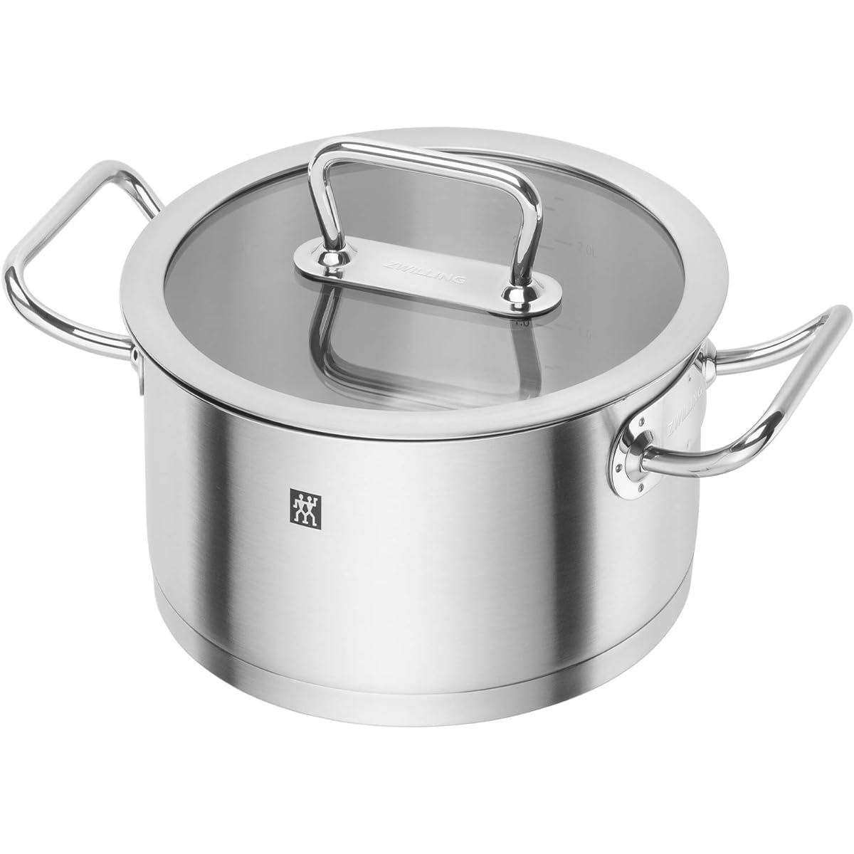 ZWILLING "Pro Stew Pot 20cm (with glass lid)" Two-handed pot Stainless steel 3-layer bottom structure IH compatible 3.0L 10 year warranty [Authorized Japanese product] 65122-200