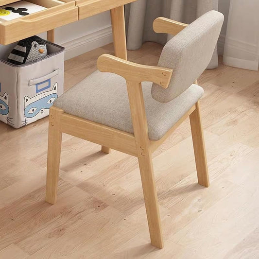 HQ HQ-GAMING Wooden Chair Chair Armchair Solid Wood Chair Dining Table and Chair Z-Shaped Chair Study Office Study Living Room Bedroom for Elderly Care (Wood Color)