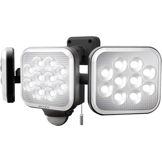 Musashi Sensor Light Black Body Size: Width 32.2 x Depth 15 x Height 13.5 cm 14W x 3 Lights Free Arm Type LED Sensor Light LED-AC3042