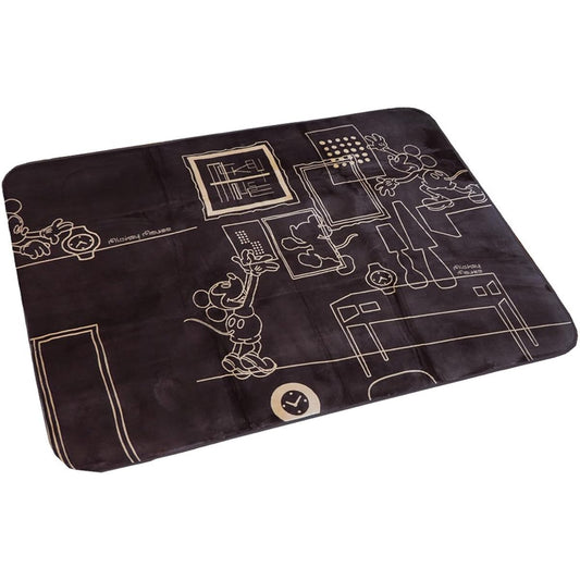 Oshimaya Rug Mickey Mouse Line Flannel Brown Approx. 130 x 185cm