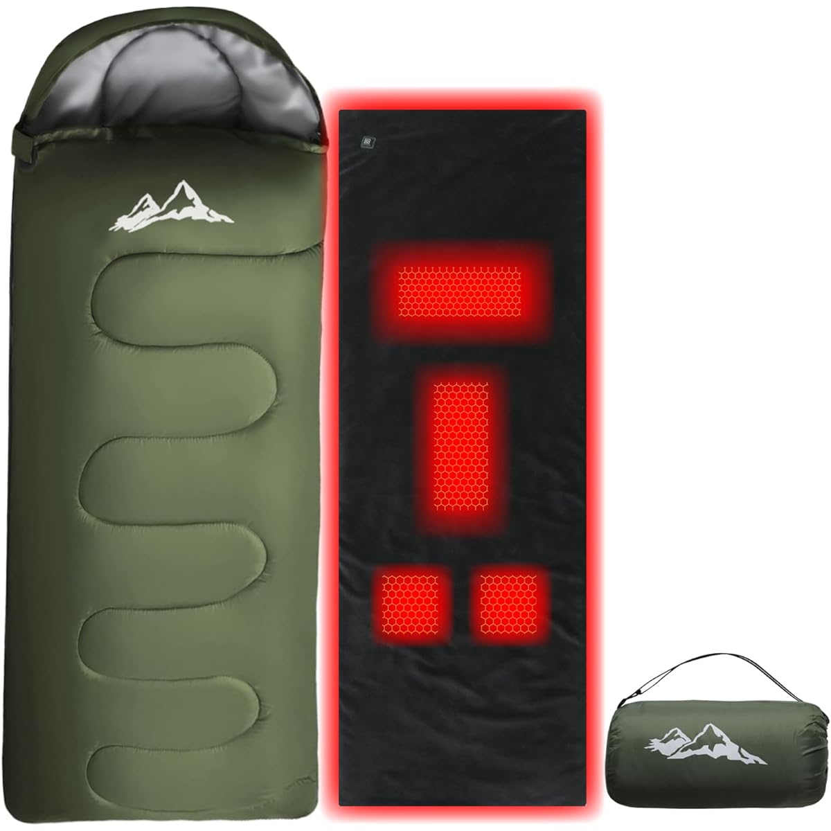 HOME COCCI Sleeping Bag, Winter Sleepwear, Disaster Prevention [Warms in 10 Seconds] Mummy Type, Envelope Type, All Seasons, Lightweight, Thermal Insulation, 210T, Disaster Prevention Goods, Waterproof, Climbing, Sleeping in the Car, Camping, Cold Protec
