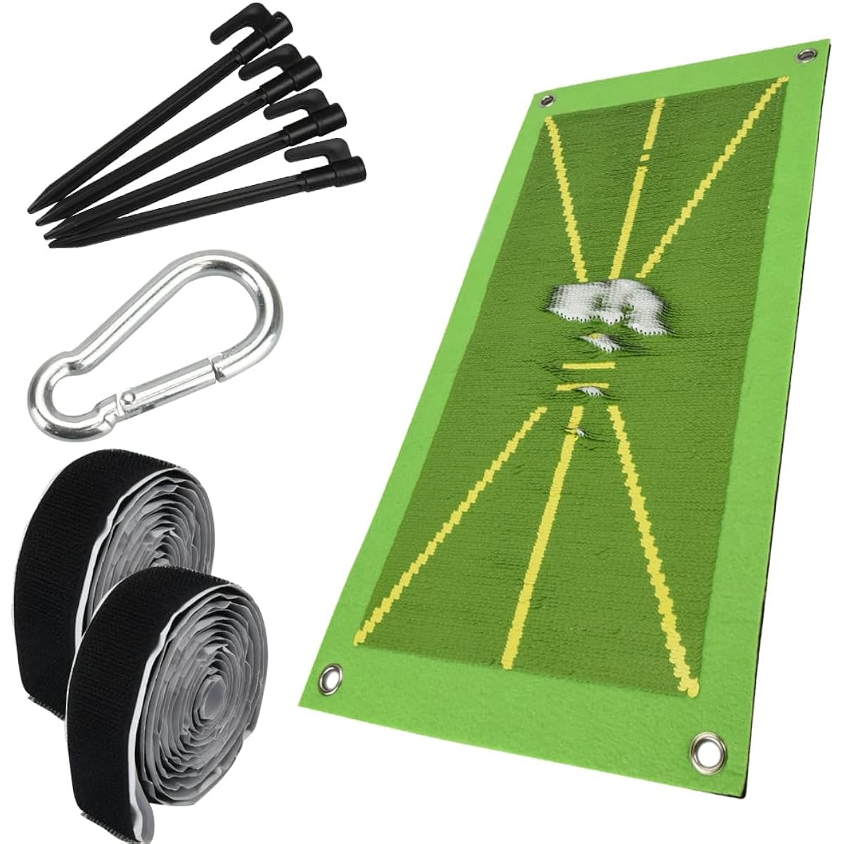 LUXNEXUS Shot Mat, Golf Practice, Trajectory Confirmation, Weakness Correction, Independent Training, Indoor, Portable, Fixture, Carabiner Included