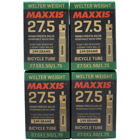 Maxxis Welter Weight 27.5 x 1.50-1.75 48mm Presta FV Bike Inner Tube, 4 Pack, STB2179-4