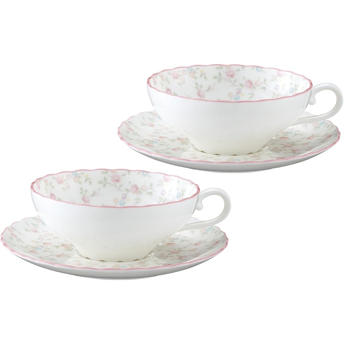 Noritake Tea Cup & Saucer (Pair Set) 180cc Cutie Rose Microwave Safe 2 Bone China P58043A/9940