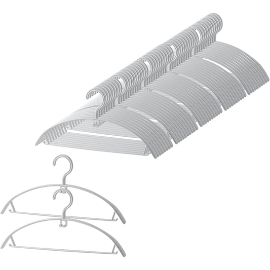 HOSUR Hanger, No Trace Hanger, Laundry Hanger, Set of 50, Gray, For Wet and Dry Use, Multifunctional Storage, Stylish Hanger, Space Saving, Drying Clothes, Prevents Deformation Hanger