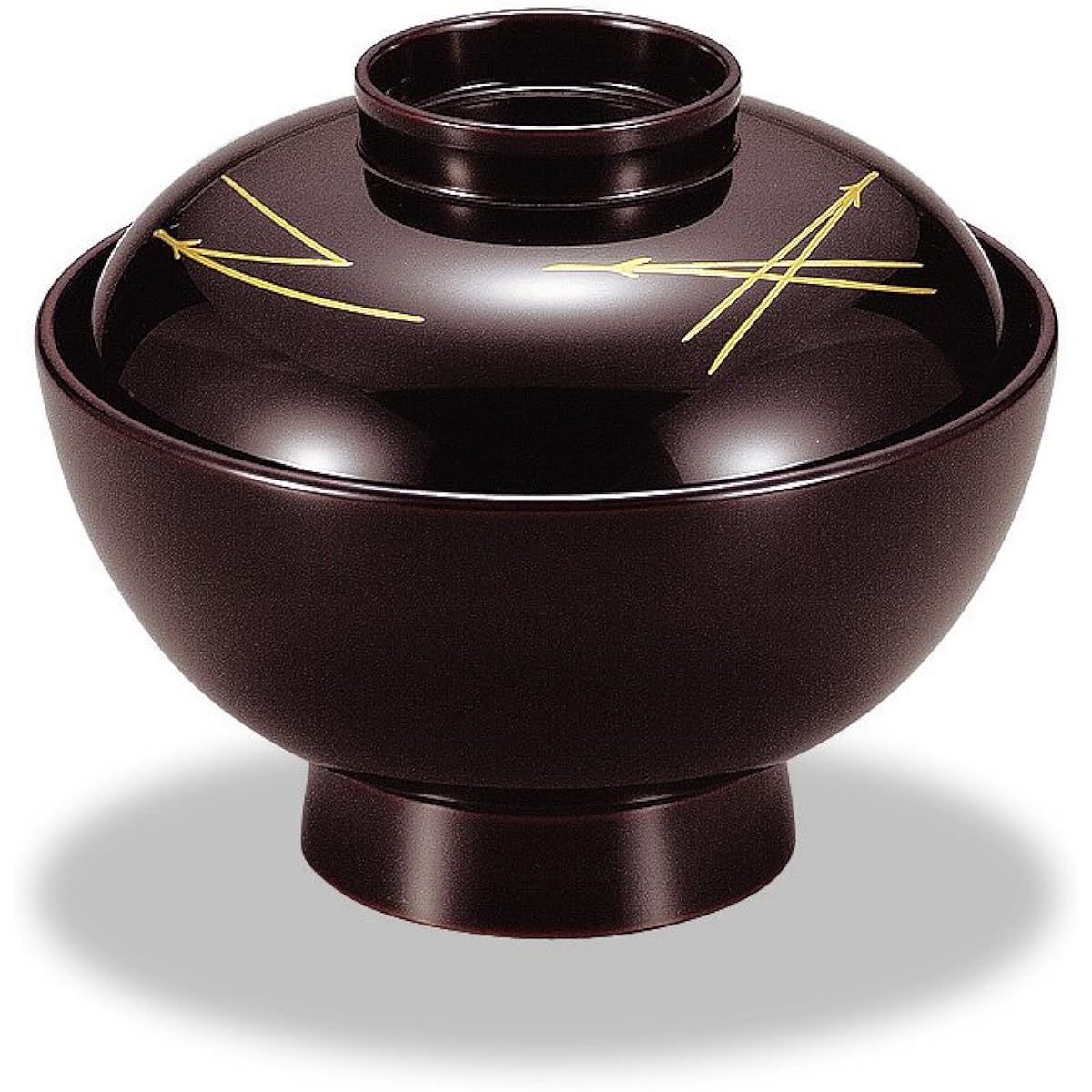 [Kasane] Suimono bowl Tamauchi black Matsuba set of 5 k022706