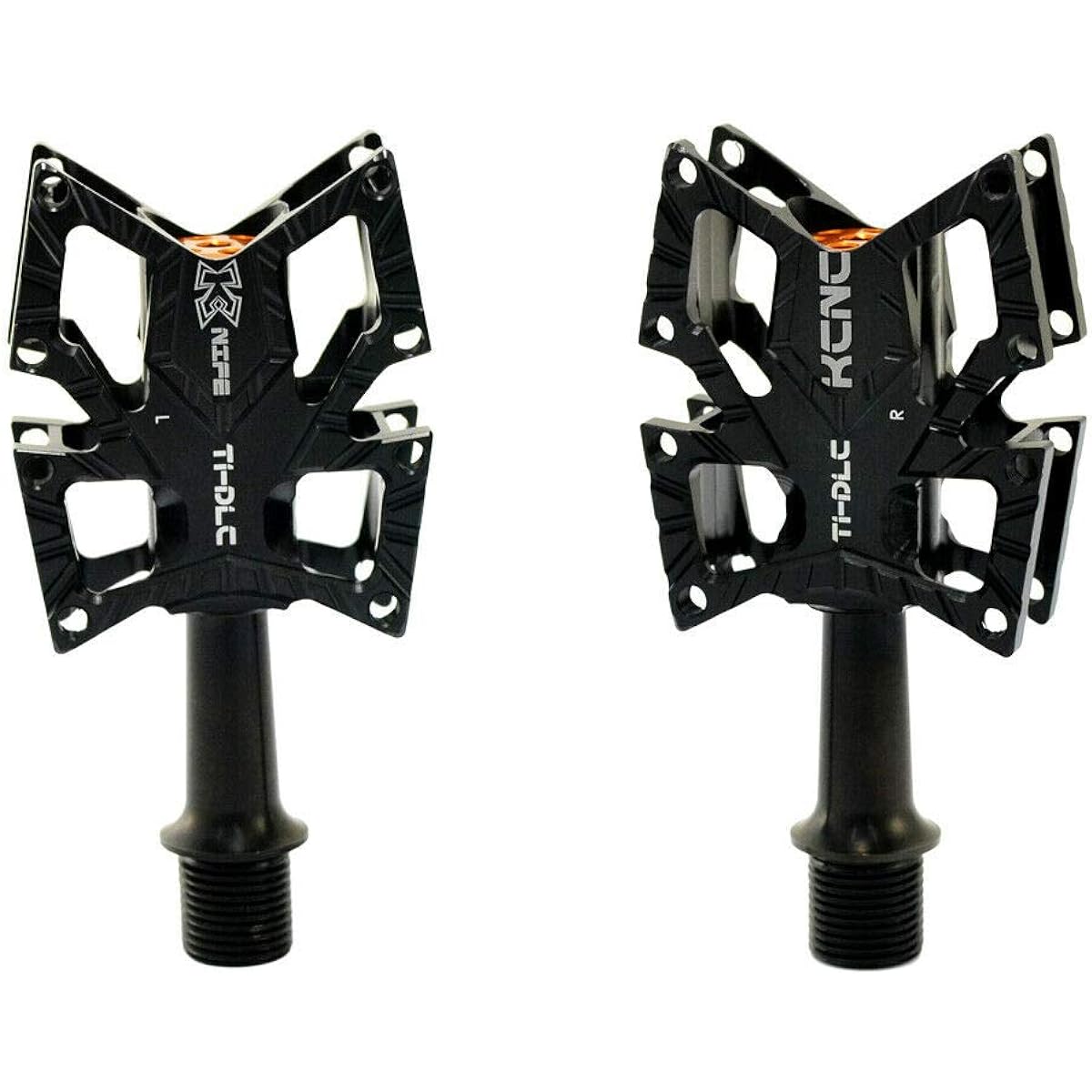 KCNC KNIFE Titanium Spindle Road Platform Pedals, Black, SK2191
