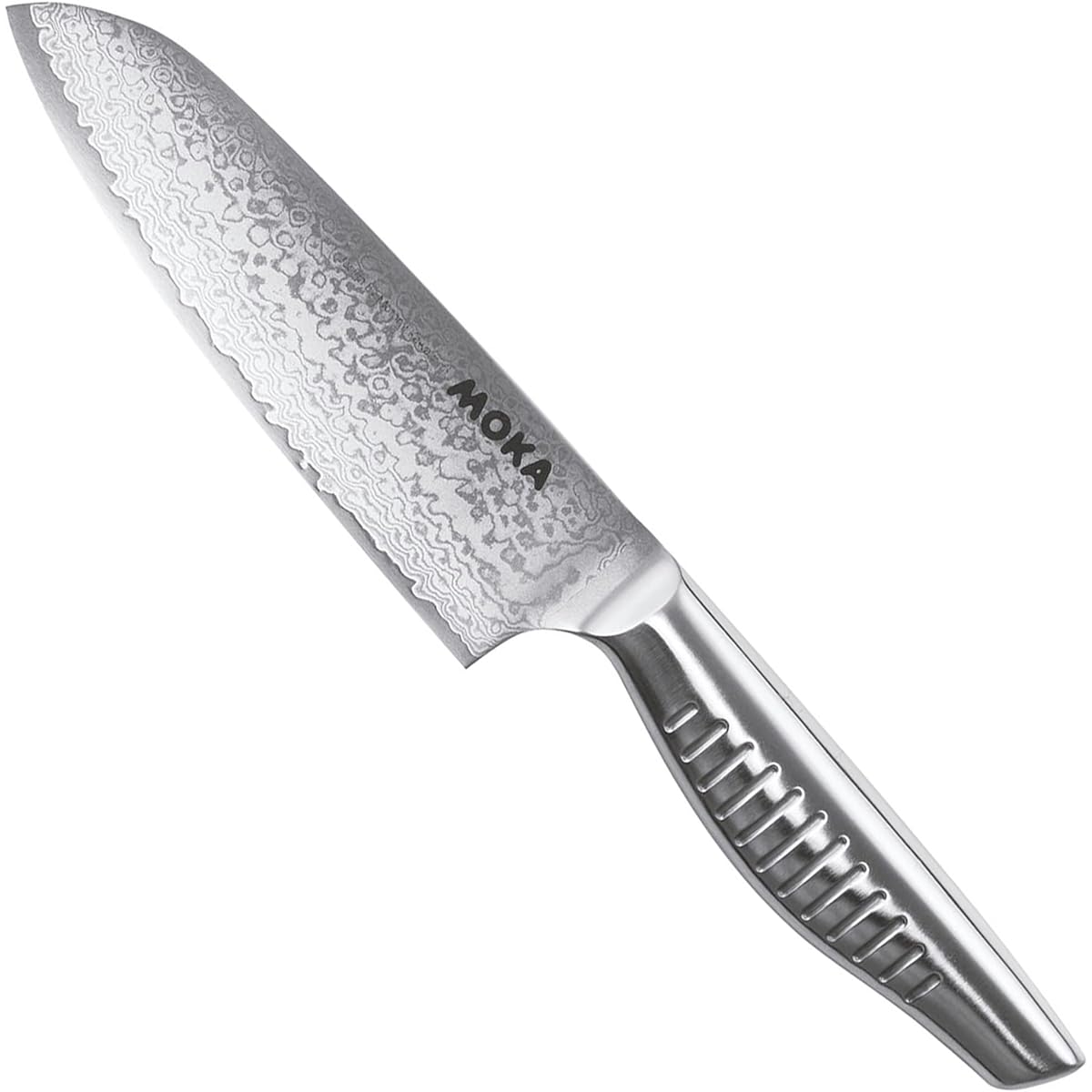 Suncraft Santoku Knife Small Knife Made in Japan Damascus 15cm V Gold Cobalt Steel Dishwasher Safe Mocha DMK-102