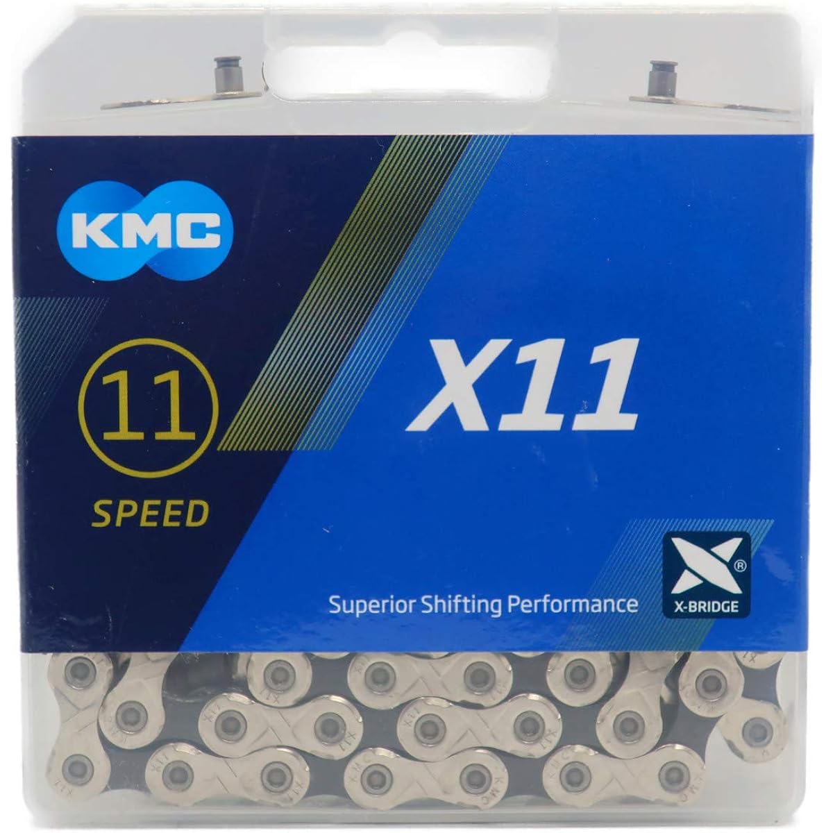 KMC X11 Chain 11 Speed/11s/11 Speed KMC (114 Link, Silver/Black) [Parallel Import]