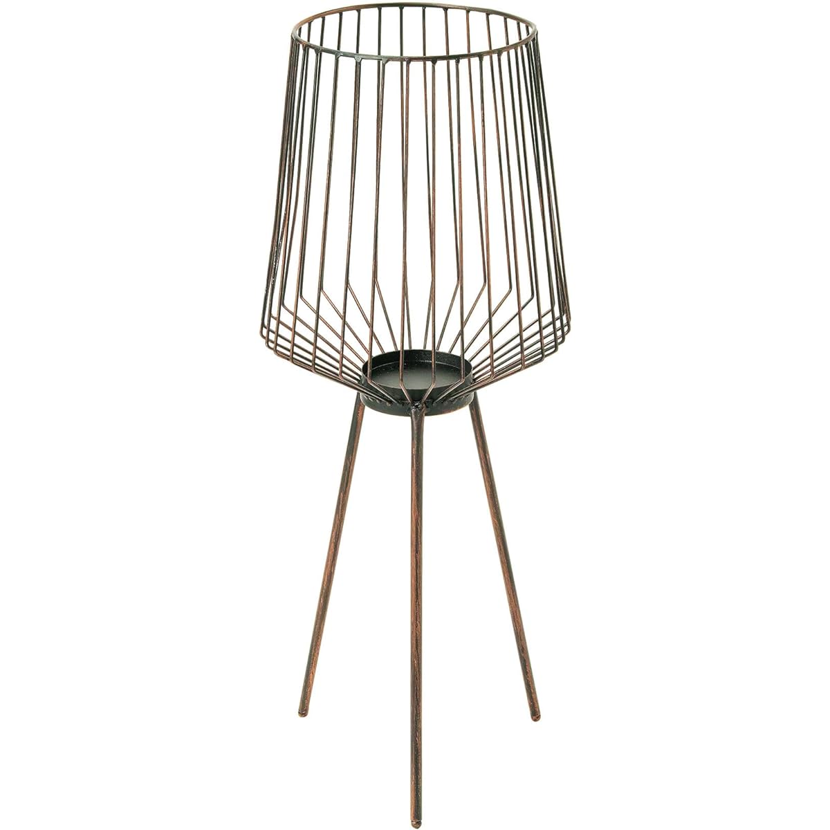 SPICE OF LIFE Pot Cover Contempo Iron Basket Stand Bronze Diameter 22.2cm Height 55.8cm CNGT5250